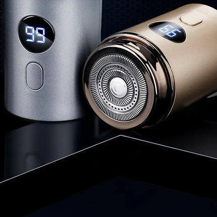 Compact Electric Shaver with Dual Blade Heads, Small Travel Razor in Gray, Avocado, Gold or Blue for Easy Everyday Shaving