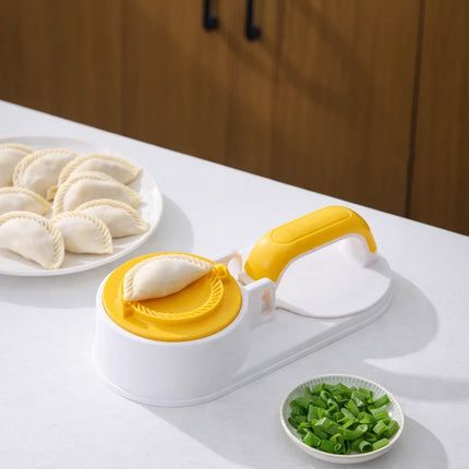 Dumpling Maker Press, 2-in-1 Dough Flattener and Crimper Mold with Pleated Edge Seal for Homemade Dumplings, 2 Colours
