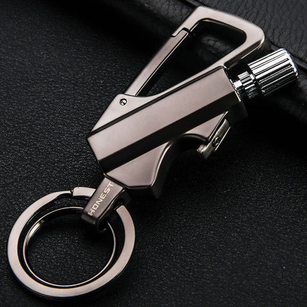 Keychain Lighter 3-in-1 with Bottle Opener, Refillable Pocket Flame Tool with Up to 10,000 Strikes, 3 Colours
