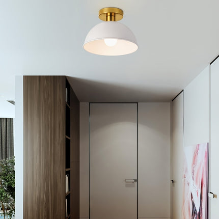 Modern Semi-Flush Ceiling Lamp with Matte Metal Finish | Compact Design for Hallways and Bedrooms