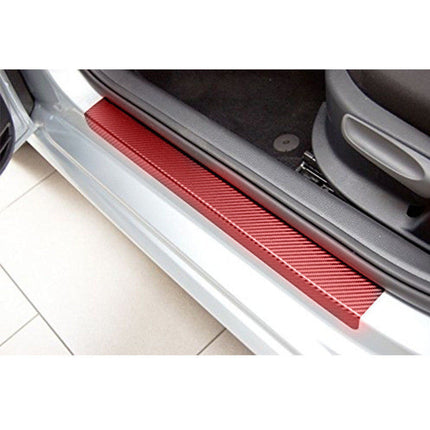 Carbon Fiber Car Door Sill Protectors, Peel and Stick Scuff Guard Strips, Trim to Fit Most Cars, SUVs and Trucks