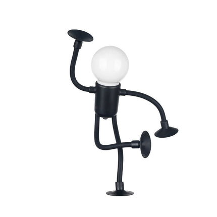 Poseable Figure Lamp with Bendable Arms and Suction Cup Feet, Battery Powered Desk Night Light for Bedrooms