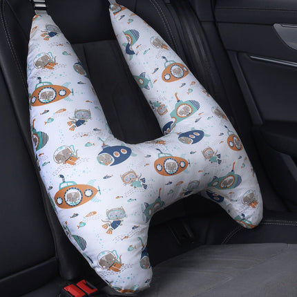 Kids Car Travel Pillow, Seat Belt Cushion with Soft Plush Padding, 14 Designs, for Children on Long Car Rides
