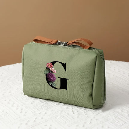 Elegant Makeup Bag Travel Organizer with Letter Design | Chic Cosmetic Case for Beauty Essentials