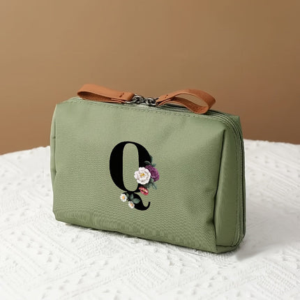 Elegant Makeup Bag Travel Organizer with Letter Design | Chic Cosmetic Case for Beauty Essentials