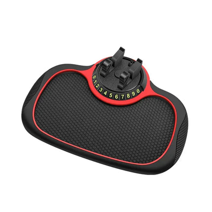Car Dashboard Phone Holder with Anti-Slip Pad and 360 Degree Rotation, Storage Tray for Keys, Coins and Sunglasses