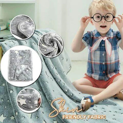 Glow in the Dark Blanket, Double Sided Plush Velvet and Wool Throw, 12 Color Options for Kids and Adults