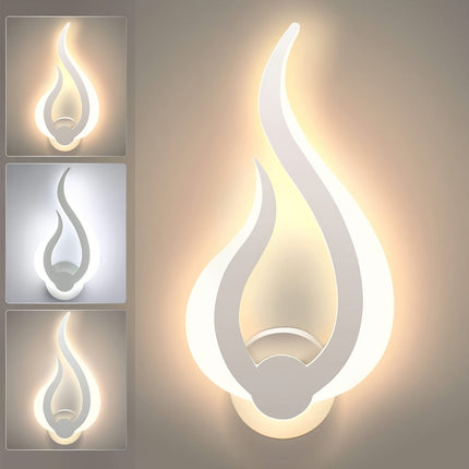 Flame-Shaped LED Wall Light with 10W Warm White Glow | Modern Acrylic Sconce for Elegant Ambient Illumination
