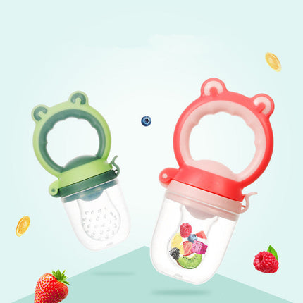 Baby Fruit Feeder Pacifier, Silicone Mesh Feeder for Fresh and Frozen Food, Easy Hold Handle, 4 Colour Options