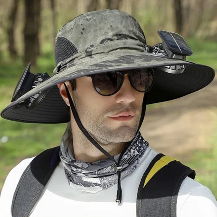 Solar-Powered Patio Hat with Adjustable Brim | Lightweight Design for Cool Comfort
