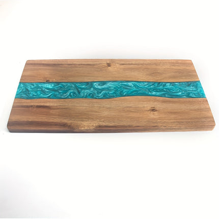 Resin River Cutting Board with Durable Acacia Wood | Stylish Serving Board for Meats and Cheeses