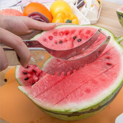 Stainless Steel Watermelon Slicer with Easy Grip Handle | Effortless Fruit Serving Tool