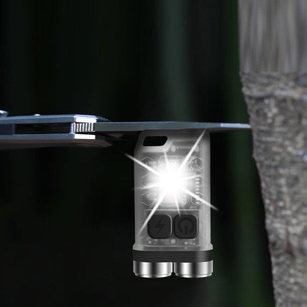 Rechargeable Keychain Flashlight with USB C Charging, IP65 Water Resistant Mini Pocket Torch with Multiple Light Modes and Glow in the Dark Body