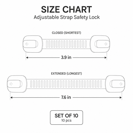 Baby Proof Cabinet Locks with Adjustable Adhesive Straps | Secure Cabinets for Child Safety