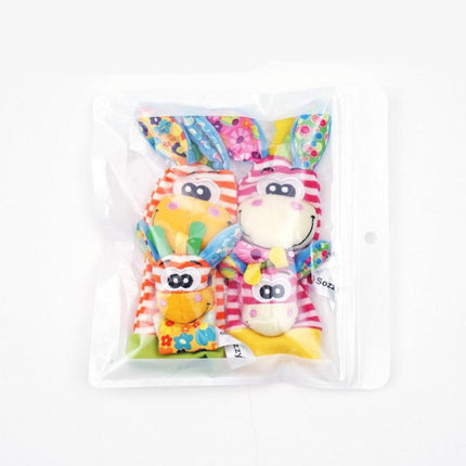 Baby Sensory Socks and Bracelet Set with Rattles | Colorful Animal Designs for Tactile Exploration and Playtime Fun