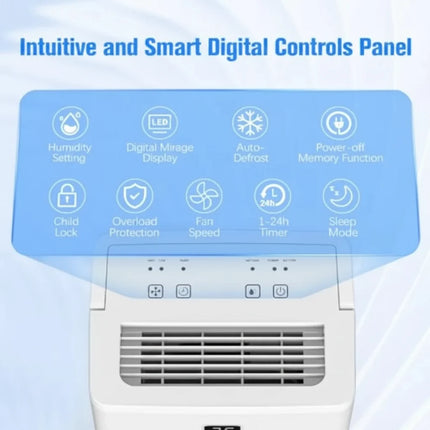 Portable 25 Pint Dehumidifier with Digital Humidity Control | Moisture Removal for Home and Basement Spaces