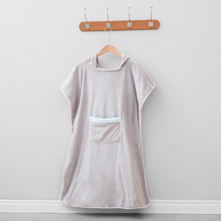 Hooded Bathrobe Poncho with Front Pocket Design | Ultra-Soft Comfort for Post-Shower Relaxation