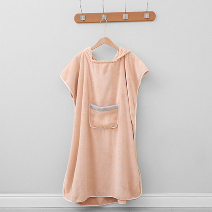 Hooded Bathrobe Poncho with Front Pocket Design | Ultra-Soft Comfort for Post-Shower Relaxation