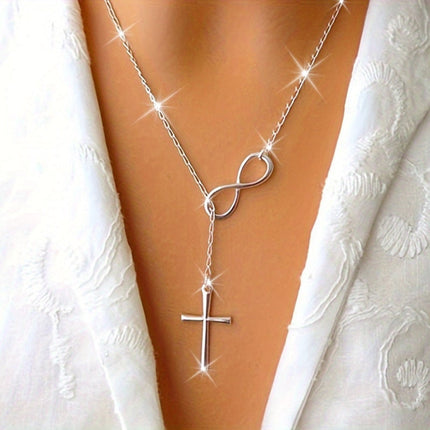 Silver Cross Pendant Necklace with Vintage Design | Meaningful Gift for Mother's Day and Everyday Wear