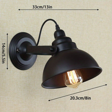 Wall Sconces, Hallway Light Fixture with Adjustable Swing Arm, Industrial Vintage Wall Light, Retro Metal Wall Lamp_02