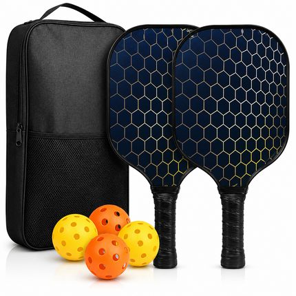 Pickleball Paddle Set with Lightweight Graphite Paddles & Balls | Complete Set for Easy Play and Comfort