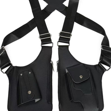 Anti Theft Crossbody Bag, Dual Underarm Zip Compartment Harness Bag in Black or Brown for Travel and Commuting