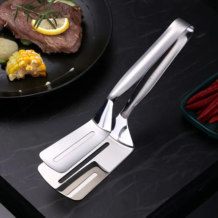 Silicone Kitchen Spatula, 2-in-1 Heat-Resistant Non-Stick Turner with Thin Beveled Edge for Eggs, Pancakes and Fish