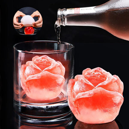 Rose Flower Ice Molds with Easy-Release Silicone | Unique Ice Cubes for Refreshing Drinks
