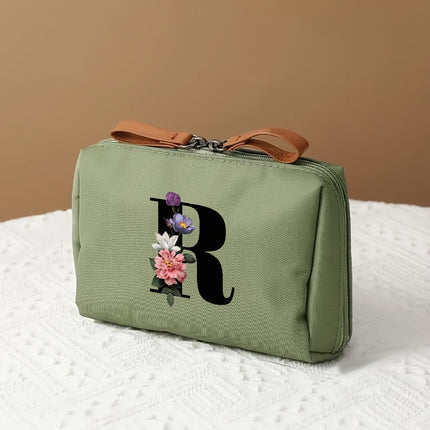 Elegant Makeup Bag Travel Organizer with Letter Design | Chic Cosmetic Case for Beauty Essentials