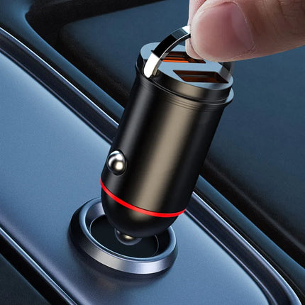 Dual Port Fast USB Car Charger, 100W Output, Flush Fit Design, 2 Connector Options for Phones and Tablets