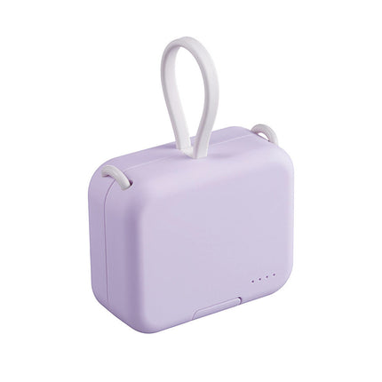 Mini Power Bank with Built In Phone Stand, Portable Charger for Lightning and Type C Phones
