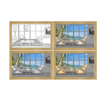 Illuminated Wall Art Panel, 11 Scenic Designs and 2 Sizes, Glowing Decor for Living Room and Bedroom