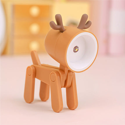 Animal Night Light for Kids, Puppy and Deer Shaped Bedside Lamp in 6 Colors, Soft Glow Lamp for Nursery