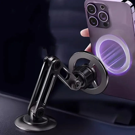 Magnetic Car Phone Holder with Adjustable Arm, Sets Phone Height and Angle for Following GPS at Eye Level