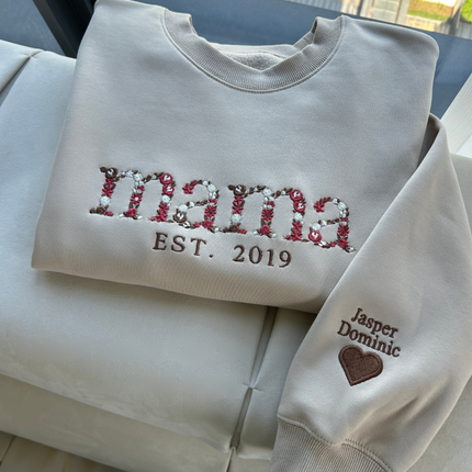 Mothers Day Hoodie Sweatshirt with Embroidered Design | Thoughtful Gift for Mom and Grandma's Everyday Wear