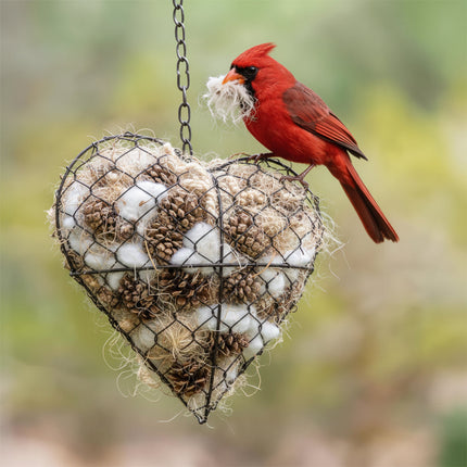 Natural Bird Nesting Material in Heart Shape | Cozy Habitat Support for Nest Building and Bird Comfort