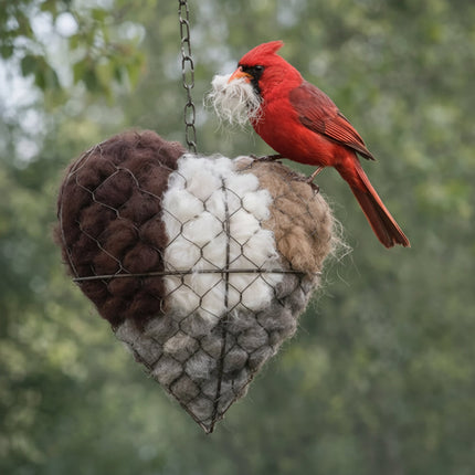 Natural Bird Nesting Material in Heart Shape | Cozy Habitat Support for Nest Building and Bird Comfort