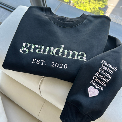 Mothers Day Hoodie Sweatshirt with Embroidered Design | Thoughtful Gift for Mom and Grandma's Everyday Wear