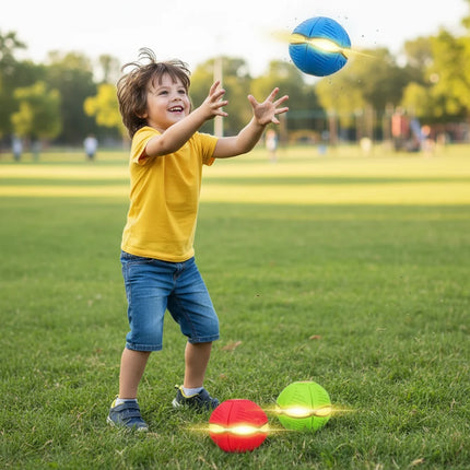 Flying Saucer Bouncy Ball with Light-Up Feature | Engaging Educational Toy for Kids and Pets