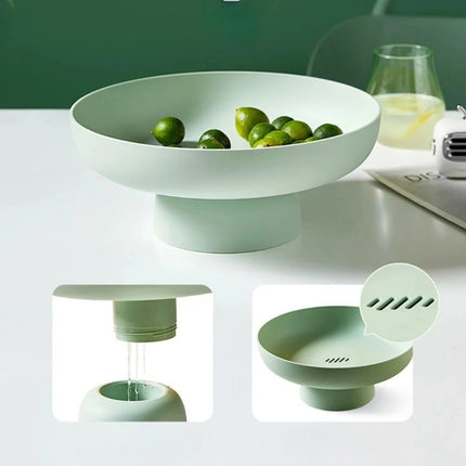 Retro Ceramic Fruit Bowl with Raised Pedestal Design | Stylish Serving Bowl for Kitchen Counter Display