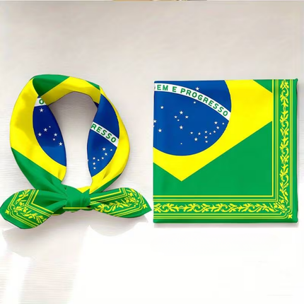 Brazil Flag Fashion Scarf with Versatile Square Design | Comfortable Multi-Use Accessory for Everyday Style