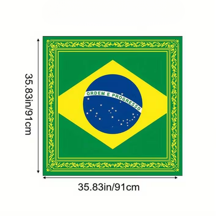 Brazil Flag Fashion Scarf with Versatile Square Design | Comfortable Multi-Use Accessory for Everyday Style