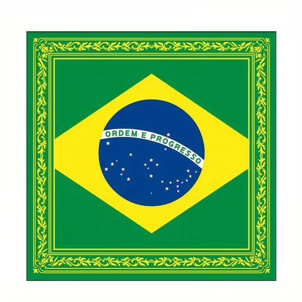 Brazil Flag Fashion Scarf with Versatile Square Design | Comfortable Multi-Use Accessory for Everyday Style