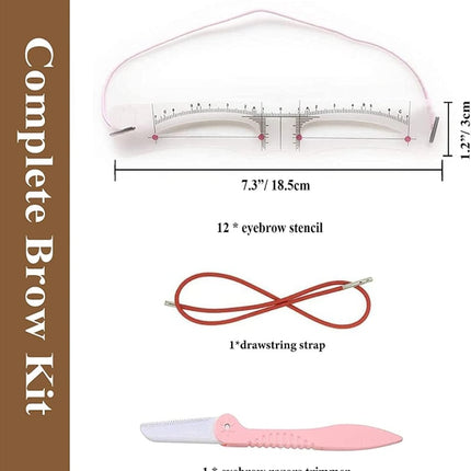 Eyebrow Stencils with Elastic Strap, 12 Eyebrow Templates and Eyebrow Trimmer – image 4