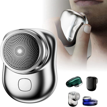 Portable Electric Shaver, USB Rechargeable Compact Travel Razor in Black, Blue, Green or Silver, Pocket-Size Grooming Tool