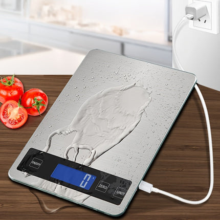 15kg Digital Kitchen Scale with USB Rechargeable Battery | Waterproof Design for Accurate Food Measurements