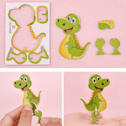 3D Puzzles for Kids, Animal Puzzle Set with Dinosaur and Airplane Designs – image 9