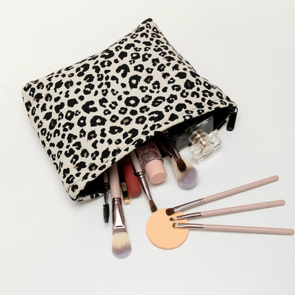 Leopard Makeup Bag for Travel Organization with Stylish Design | Lightweight Cosmetic Pouch for Beauty Essentials