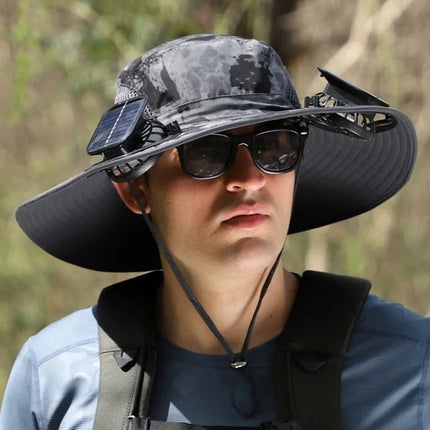 Solar-Powered Patio Hat with Adjustable Brim | Lightweight Design for Cool Comfort