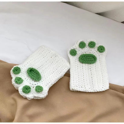 Hand Knitted Cat Paw Gloves, Soft Thick Yarn Knit Winter Gloves, 6 Colors, for Cold Weather Days and Cat Lover Gifts
